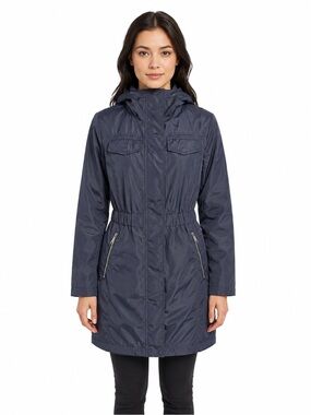 BCBGeneration Navy Faux Fur Lined Hooded Anorak Parka Jacket XS